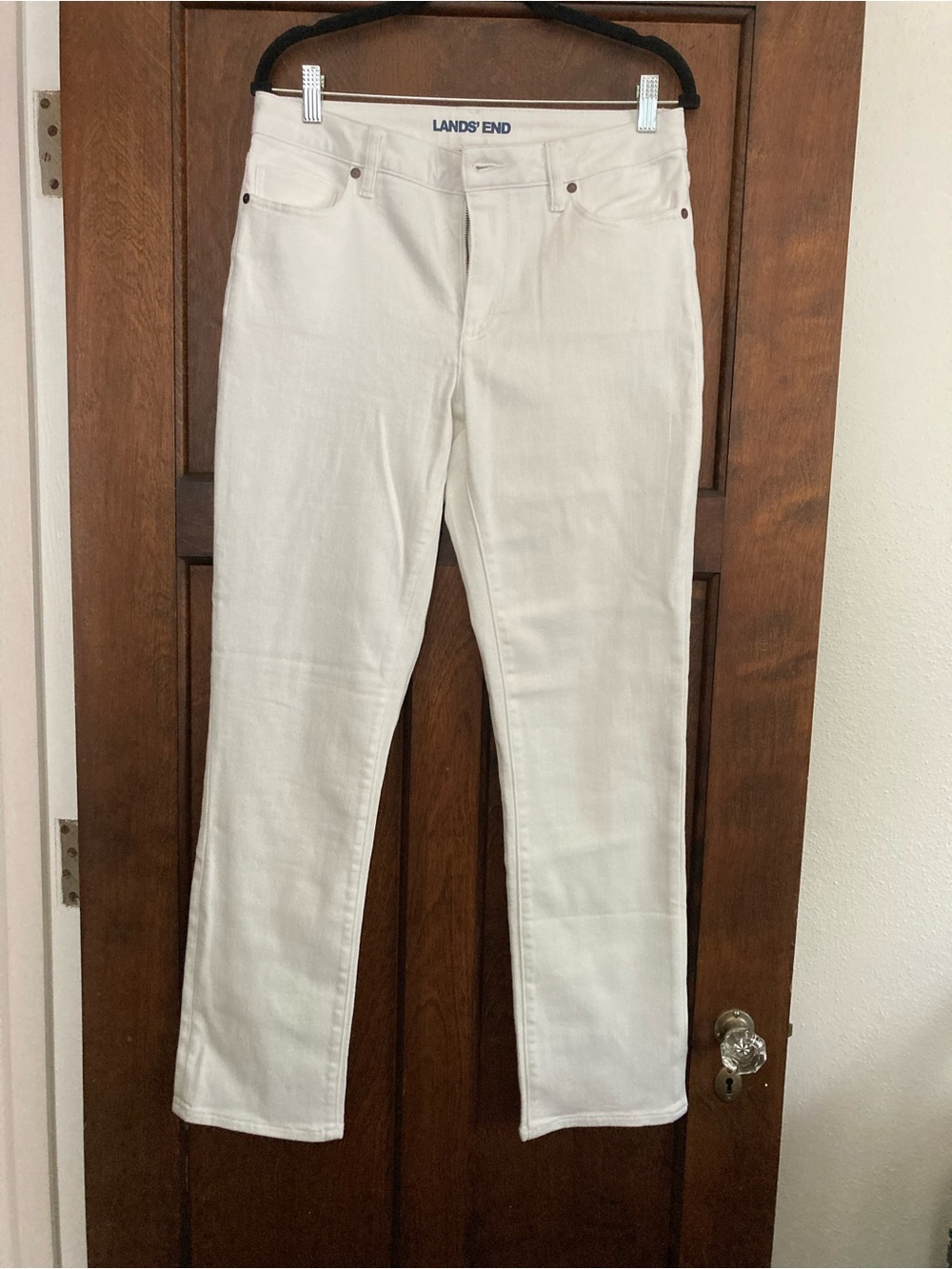 Lands' End Women's Straight-Leg Jeans in White